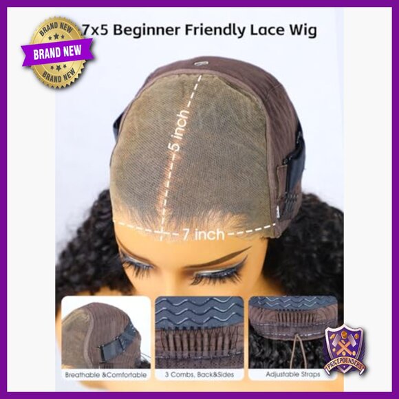 Burmese Curly Human Hair Lace Front Wig 18 Inch 180% Density Glueless main image 4